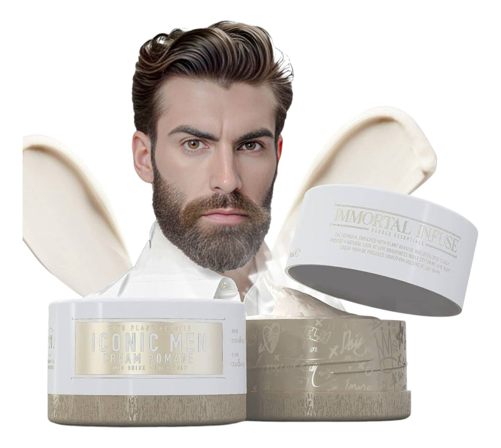 Cera Immortal Iconic Men Cream Pomade - Fijación Natural y Bajo Brillo 150ml