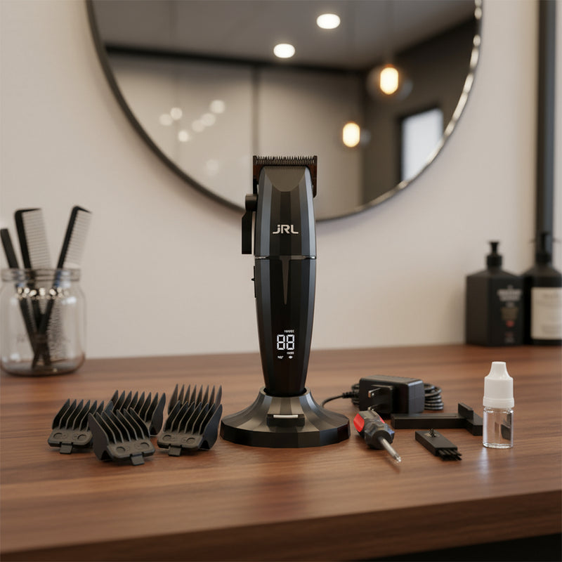 Máquina JRL Onyx Clipper Profesional Fade 7500 RPM con Base de Carga