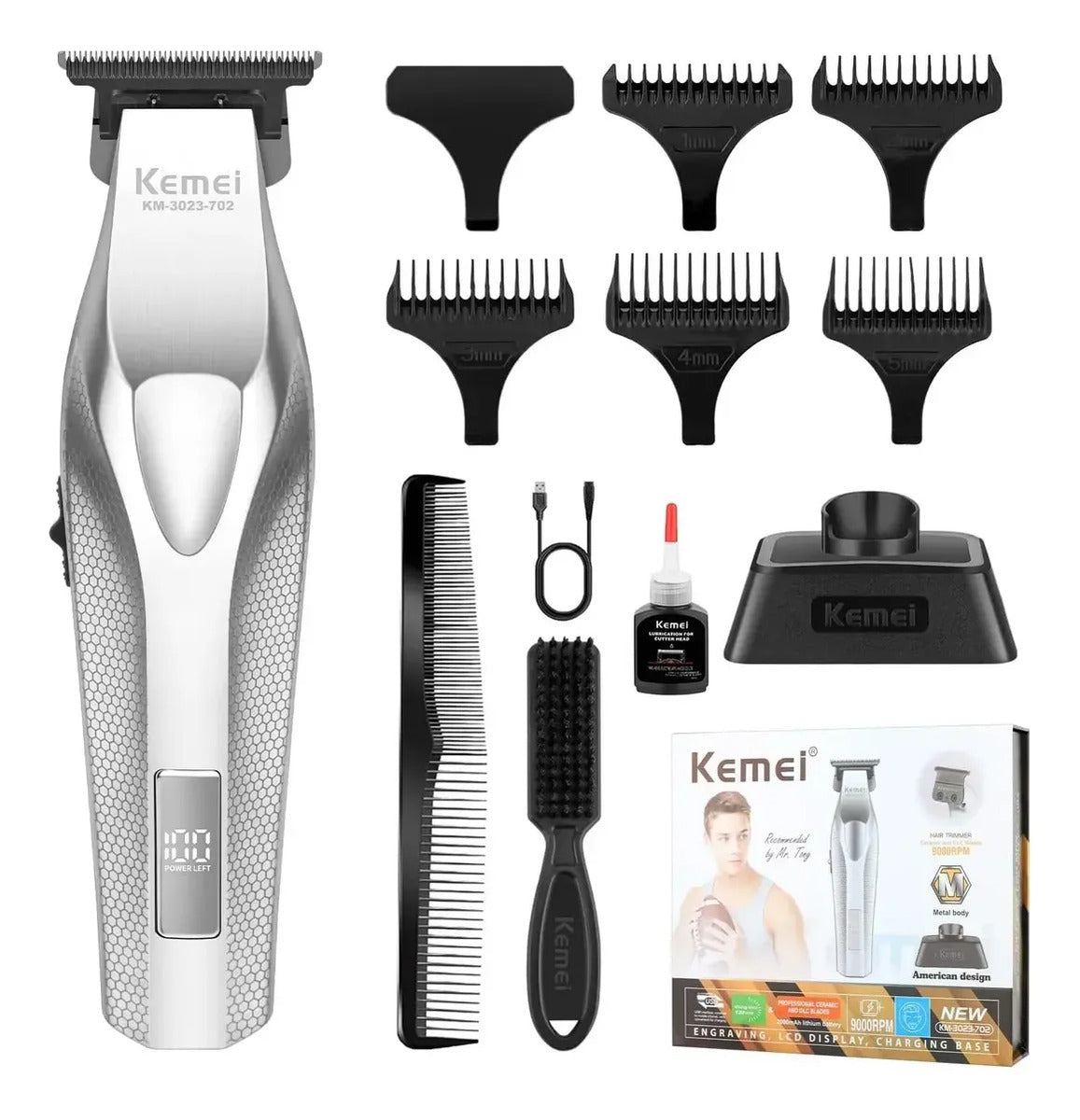 Cortadora De Pelo Hombre Para Contornos Cuchilla T KemeI KM-3023