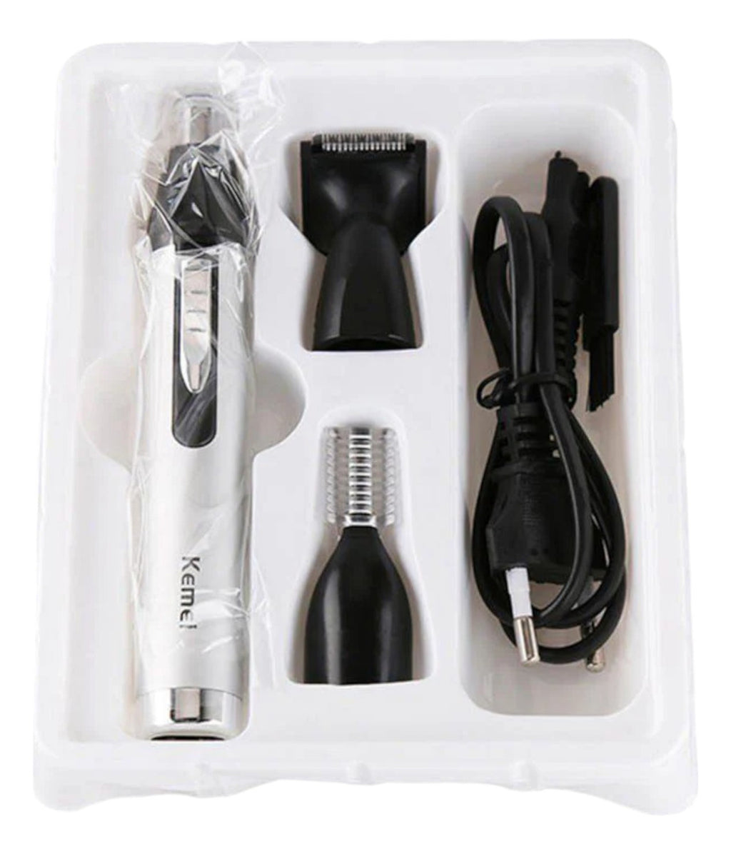 Trimmer Recargable Kemei 3 en 1 KM-6651: Cortadora de Nariz, Cejas y Patillas