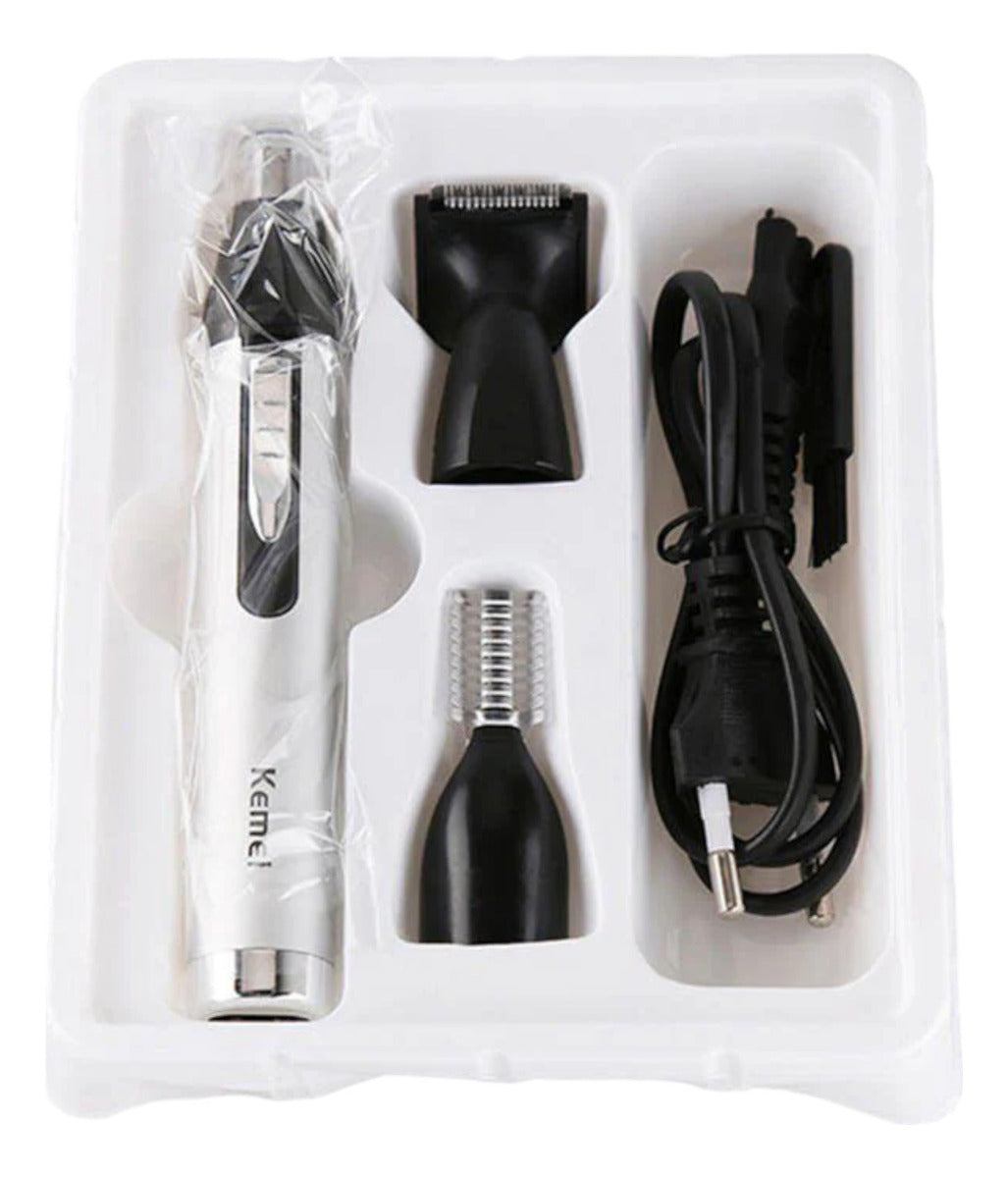 Trimmer Recargable Kemei 3 en 1 KM-6651: Cortadora de Nariz, Cejas y Patillas