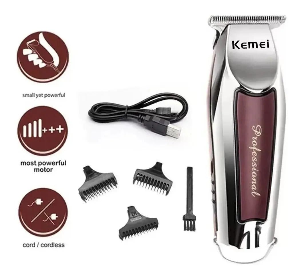 Trimmer Profesional Kemei KM-9163: Patillera Inalámbrica de Alta Precisión