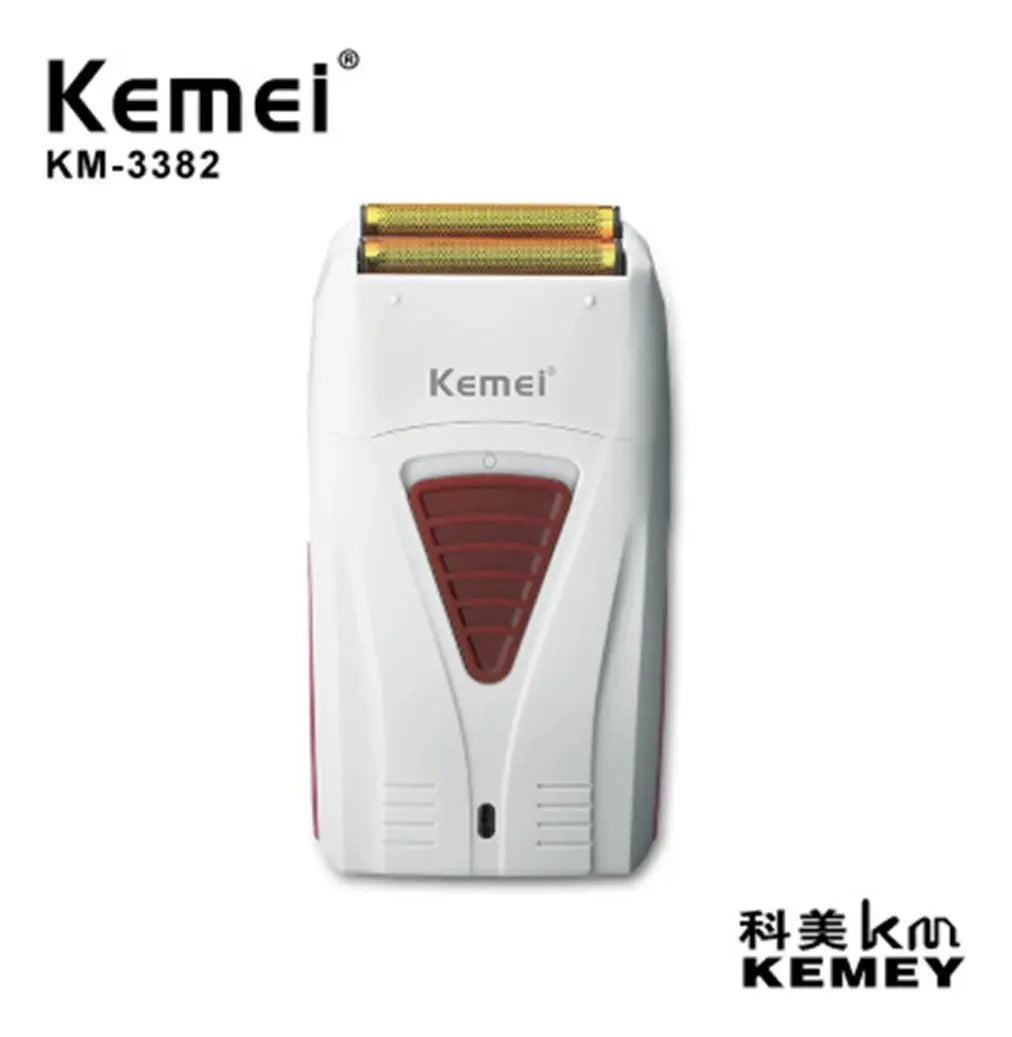 Afeitadora Profesional Kemei KM-3382 Gold: Shaver Inalámbrica con Cuchillas de Titanio