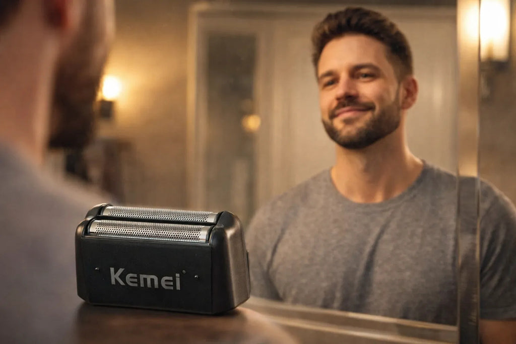 Cabezal Kemei Shaver 1102 Repuesto Cuchillas Corte Preciso Barbería