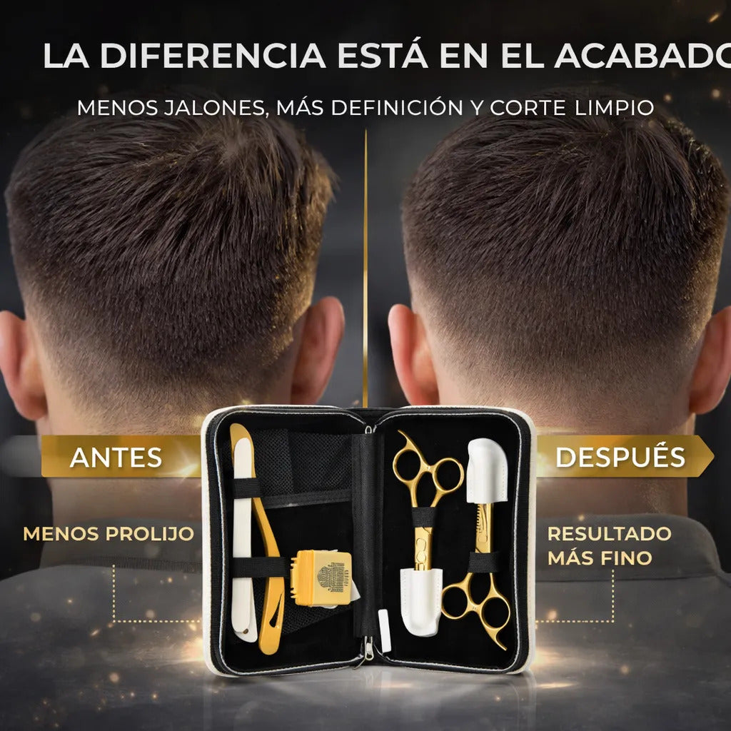 Set 2 Tijera Filo Navaja Peluquería Profesional Con Estuche