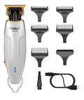 Trimmer Profesional Kemei KM-1931 Blanca: Patillera Inalámbrica de Precisión USB