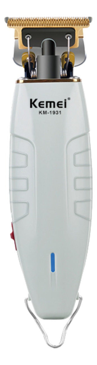 Trimmer Profesional Kemei KM-1931 Blanca: Patillera Inalámbrica de Precisión USB