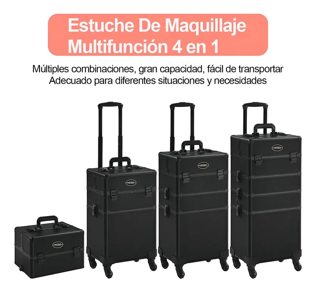 Maleta Trolley Profesional 4 en 1 con Ruedas 360° - Estación de Barbería Móvil