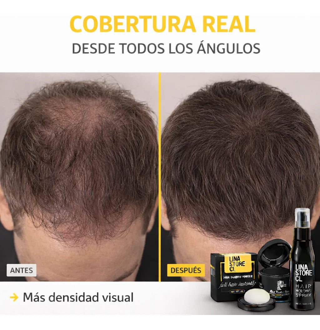 Polvo Capilar Efecto  Cabello Rápido  Negro+fijadora Capilar