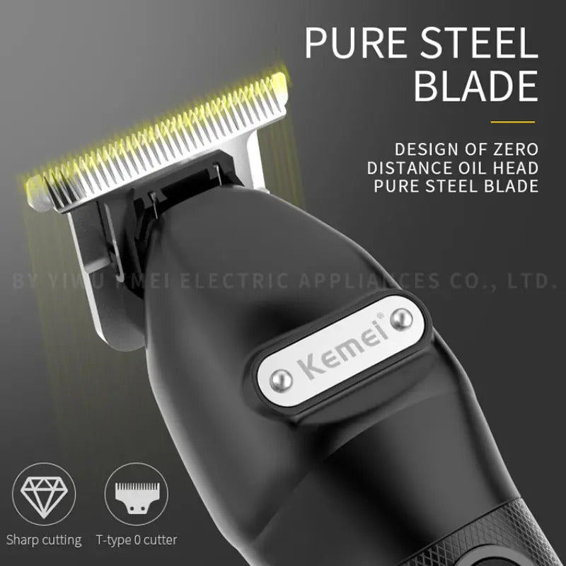 Pack Barbería Profesional Kemei: Trimmer KM-1753 + Máquina Rasuradora KM-3381