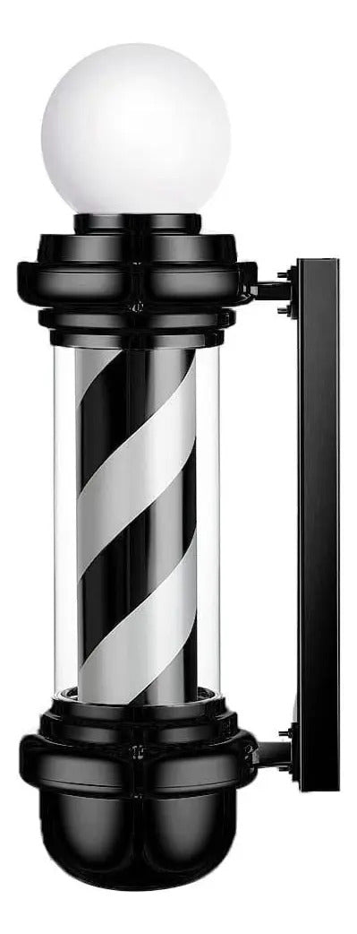 Poste de Barbería Profesional Giratorio 88cm - Luz LED Tricolor Clásica