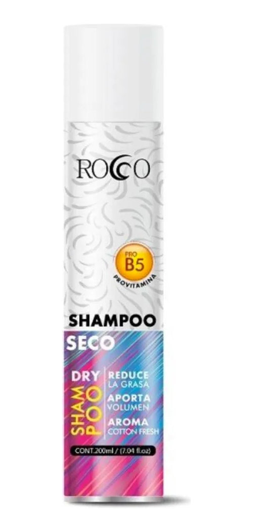 Shampoo en Seco Rocco 200ml con Pro-Vitamina B5 - Limpieza y Volumen Instantáneo