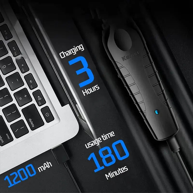 Clipper Profesional Kemei KM-2296: Máquina Inalámbrica con Base de Carga