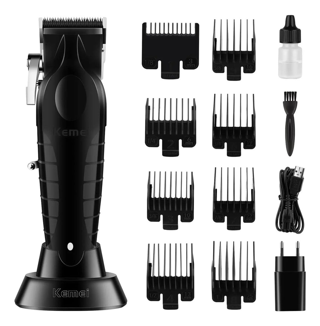 Combo Profesional Kemei KM-2296 + KM-2299: Kit Clipper y Trimmer Inalámbrico