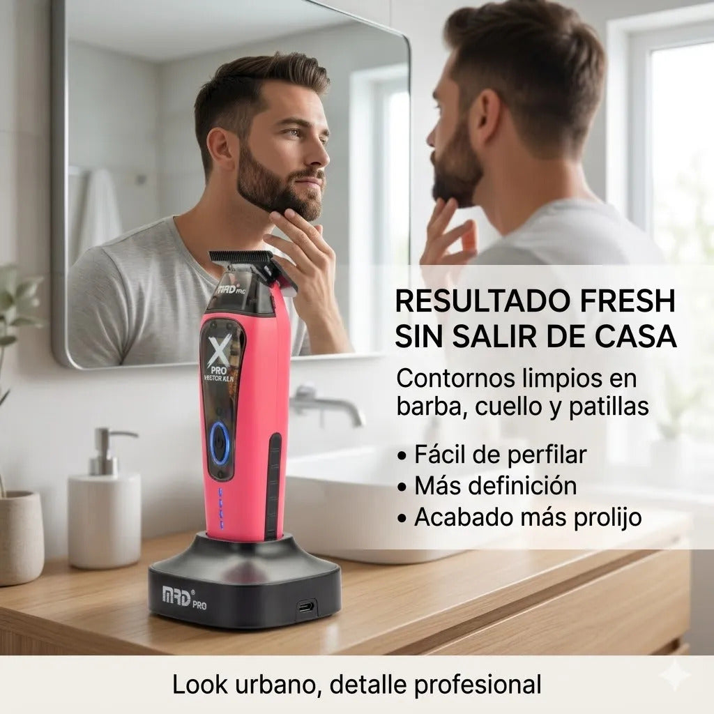Maquina Cortar Pelo Trimmer Profesional Vector King 3.0 Rosa