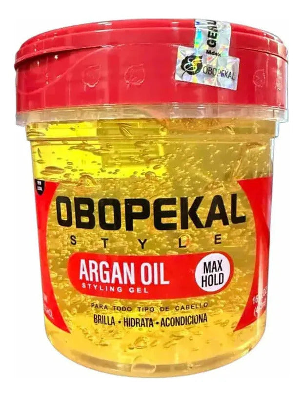 Gel Fijador De Cabello Efecto Brillo Con Aceite Argán Obopeckal