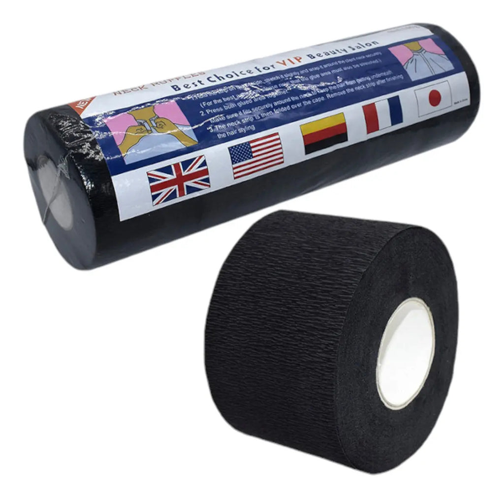 Combo 25 Pcs Papel Cuello Negro Insumo Barberia Cubre Cuello Negro