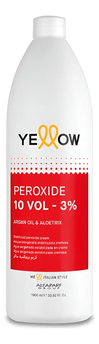 Crema Oxidante Yellow Alfaparf 1 Litro - Peróxido Profesional con Aceite de Argán