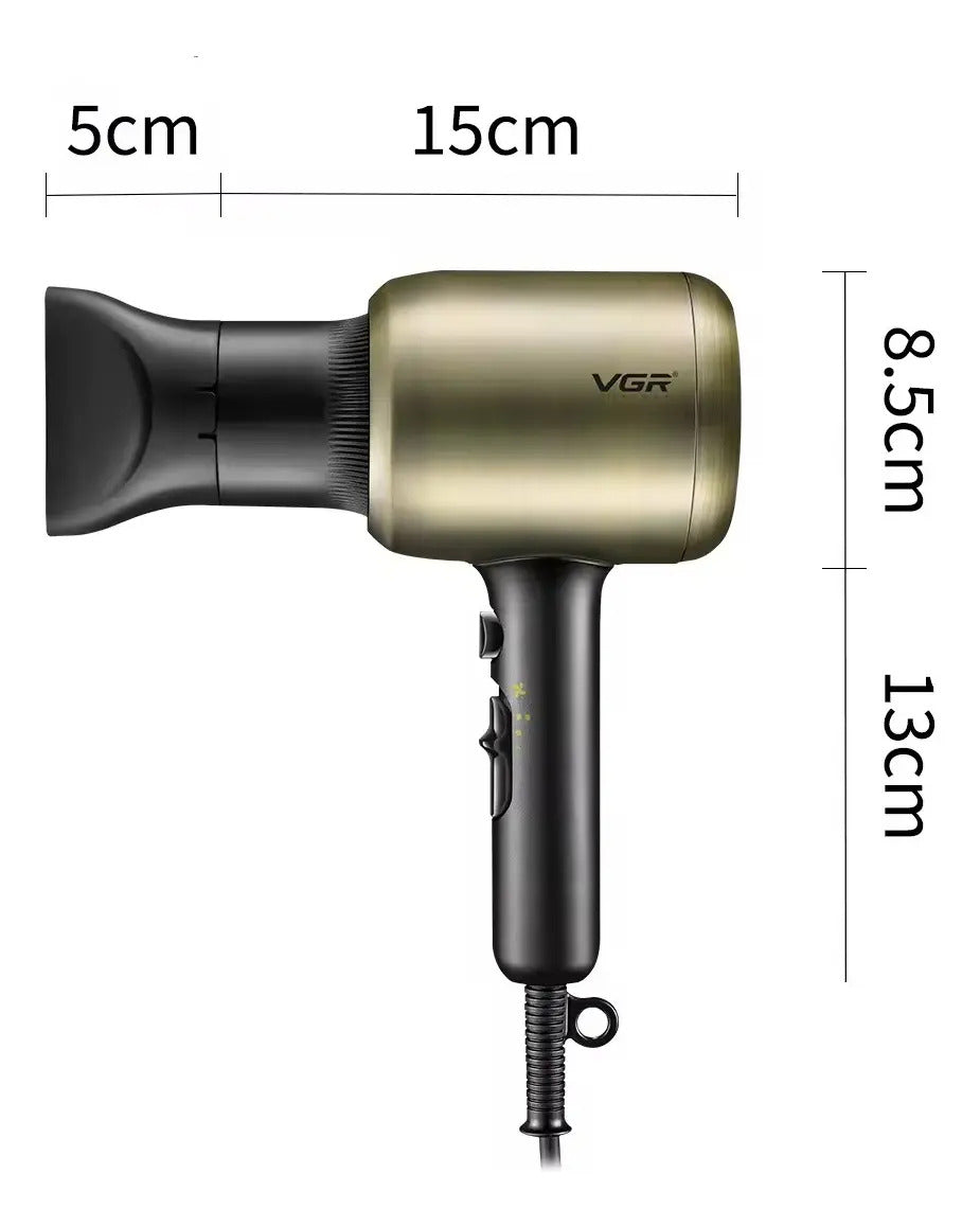 Secador de Pelo VGR V-453 Profesional 2200W Oro Potente Barbería