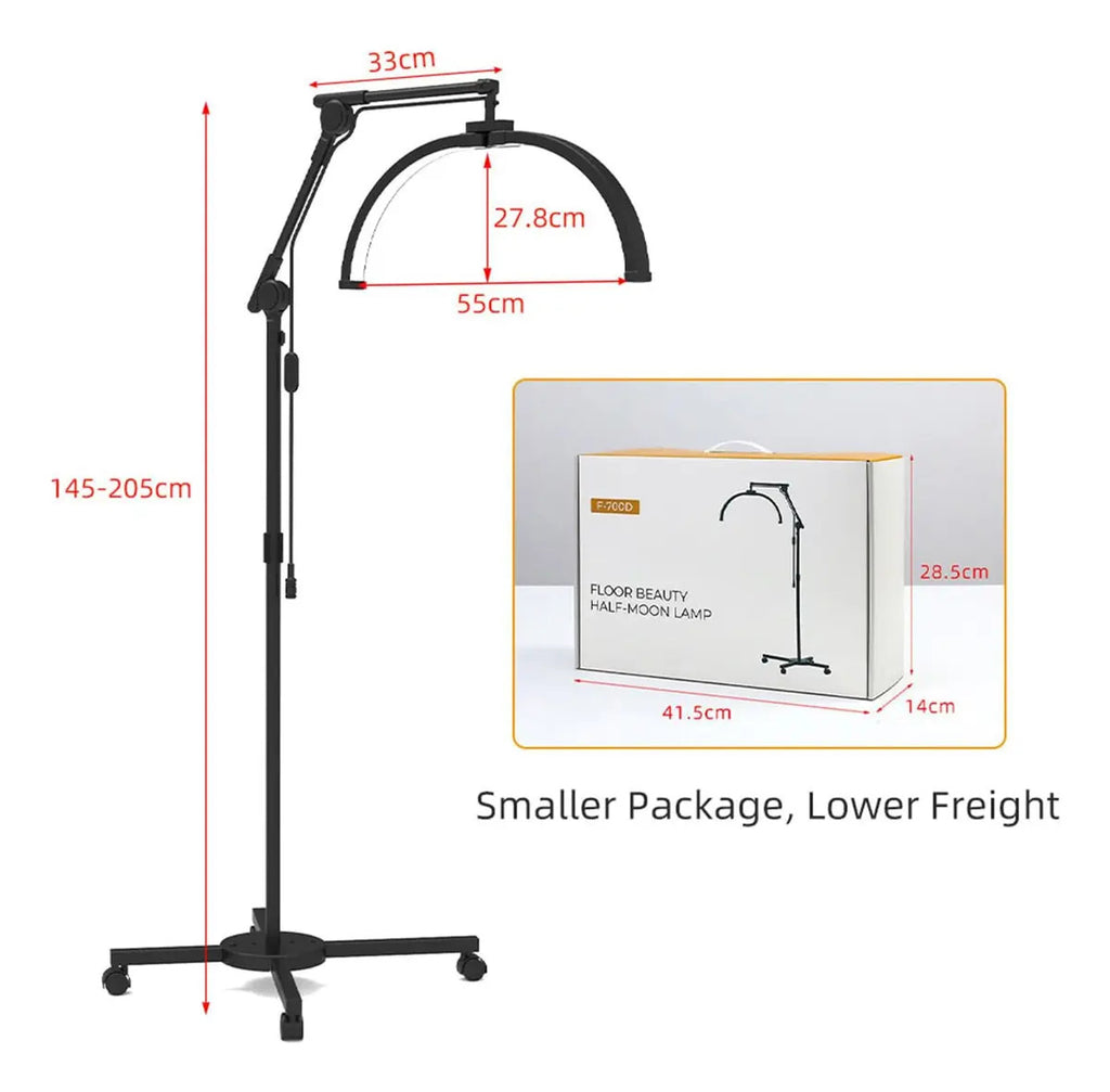 Lámpara LED Media Luna Blanca con Soporte para Celular y Base Móvil