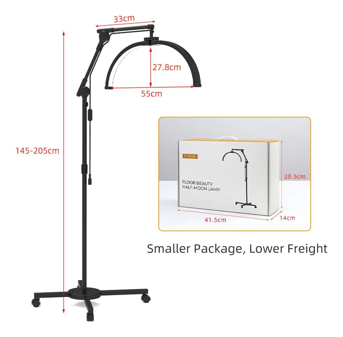 Lámpara LED Media Luna Blanca con Soporte para Celular y Base Móvil