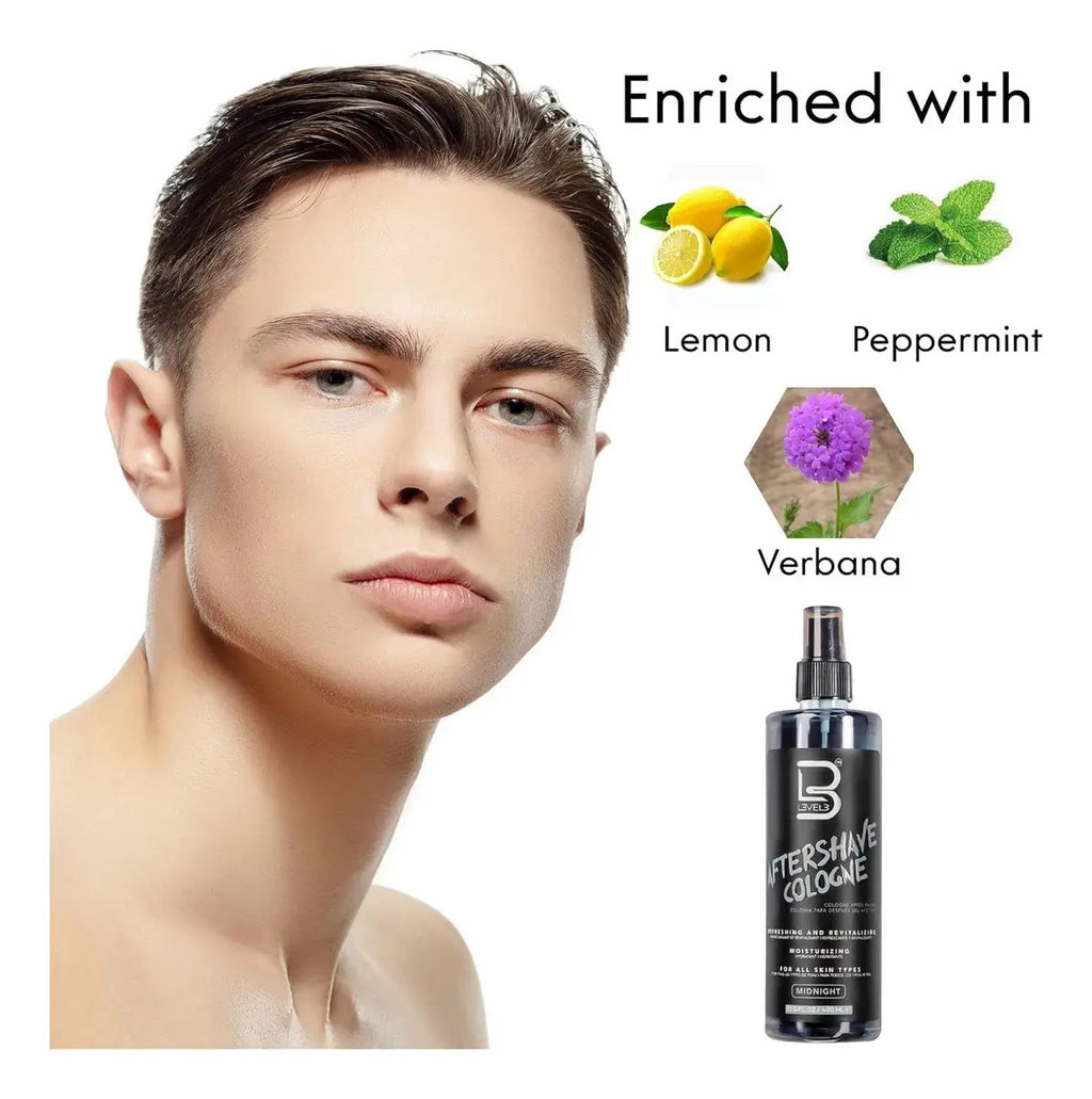 After Shave Colonia Level 3 Midnight - Loción Post Afeitado Profesional 400ml