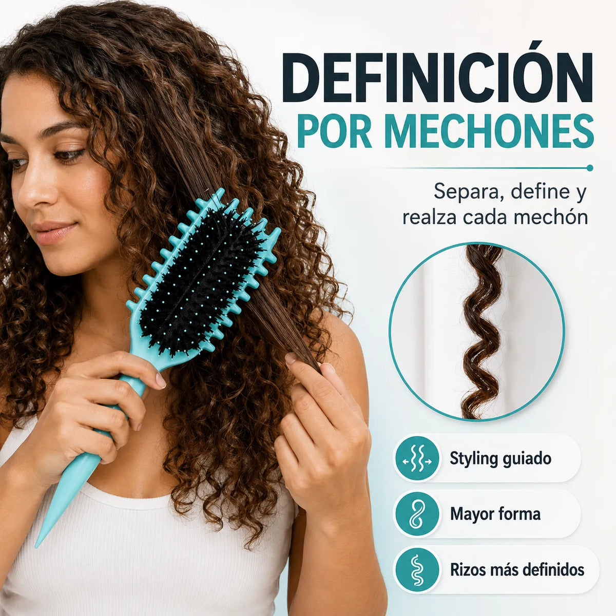 Cepillo Rizos Ondulados Define Acomoda Forma