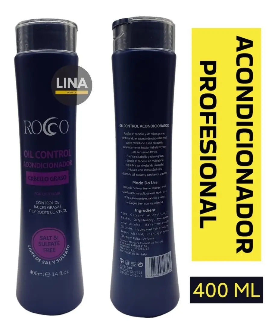 Acondicionador Rocco Control Cabello Graso 400ml - Sin Sulfatos ni Sal