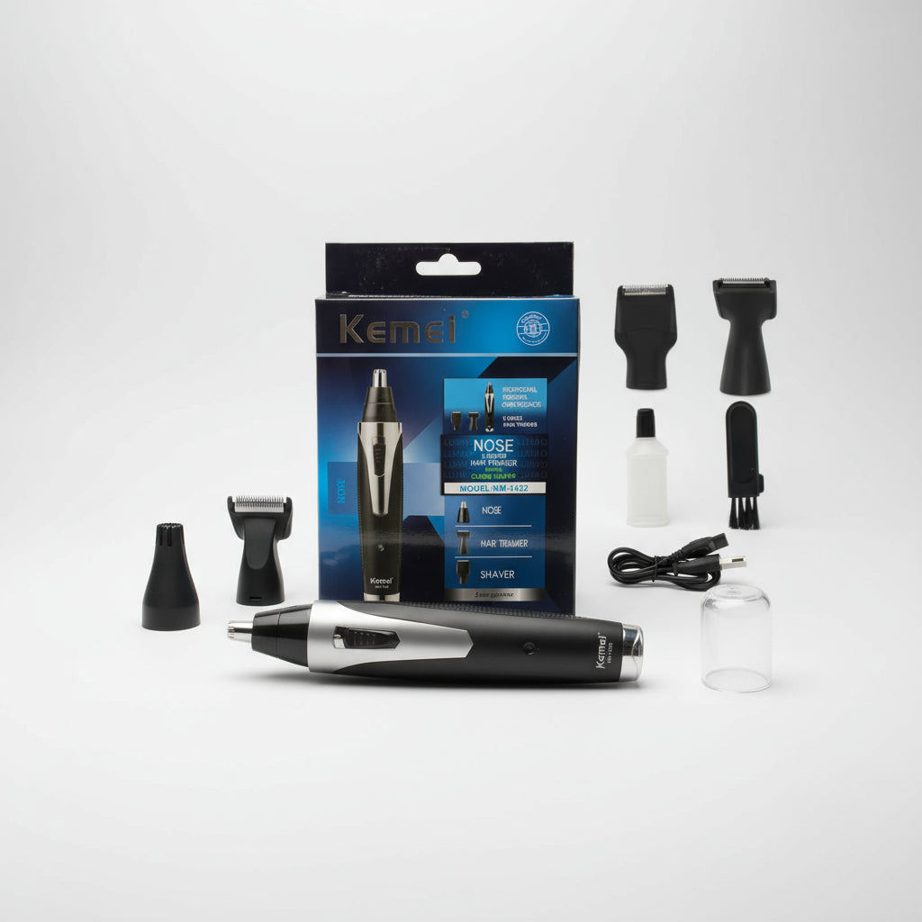 Trimmer Recargable Kemei 3 en 1 KM-6651: Cortadora de Nariz, Cejas y Patillas
