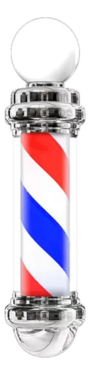 Poste de Barbería Profesional 88cm - Luz LED Giratoria Tricolor Clásica