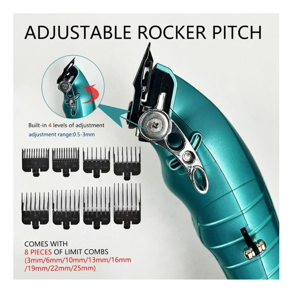 Máquina Profesional Wmark NG-133 Azul | Clipper Inalámbrica 8500 RPM
