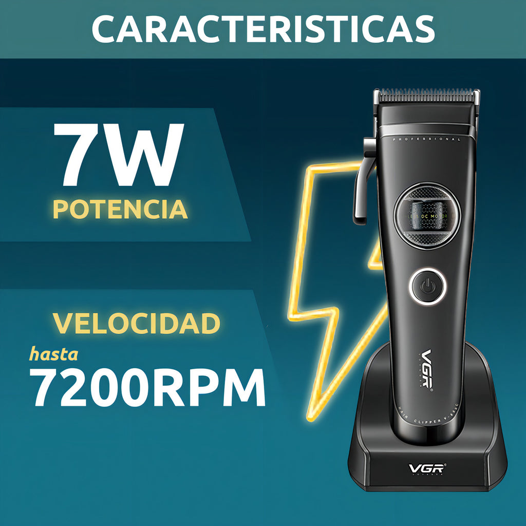 Máquina VGR V-880C Clipper Profesional 7200 RPM Motor BLDC Cerámica