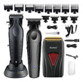 Kit Barbería Profesional Kemei: Clipper 2296 + Trimmer 2299 + Shaver 3381