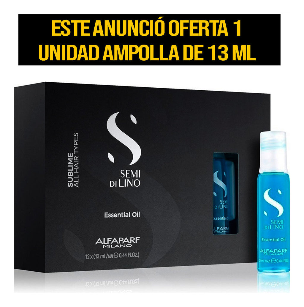 Ampolla Alfaparf Semi di Lino Essential Oil 13ml - Efecto Luz y Brillo Sublime