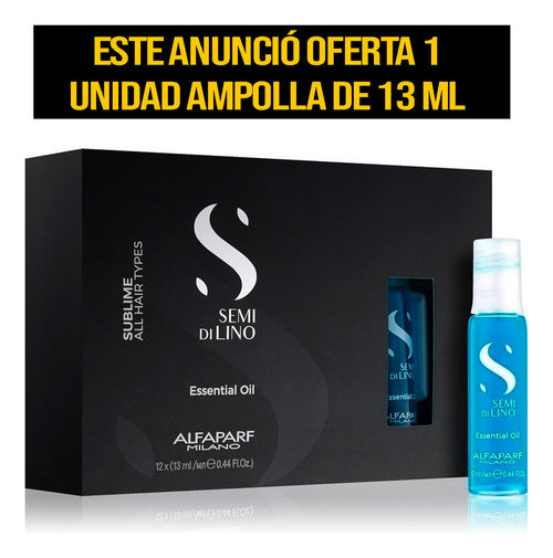 Ampolla Alfaparf Semi di Lino Essential Oil 13ml - Efecto Luz y Brillo Sublime