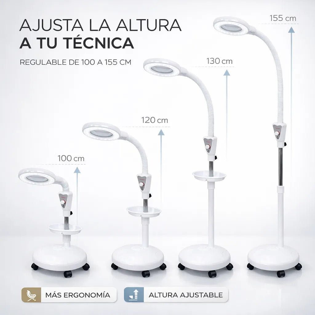 Lámpara Luz Fría Lupa Led Con Pedestal Trabajo Cómodo Altura