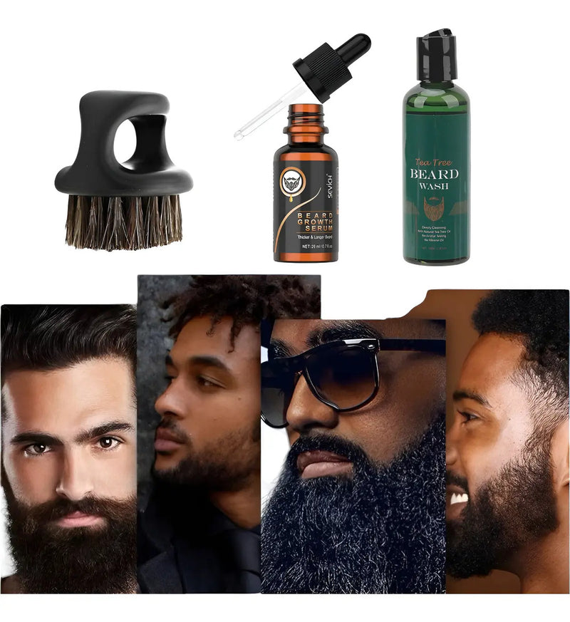 Pack Sevich Cuidado Barba Profesional - Shampoo, Aceite, Bálsamo e Hidratación
