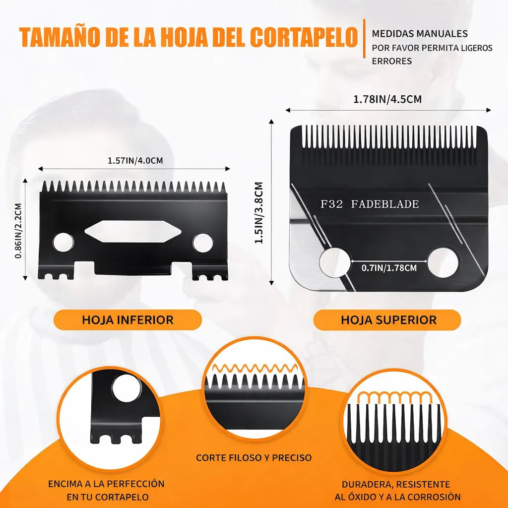 Repuesto Cuchilla Wahl Vapor Cortapelo Profesional F32 Negro