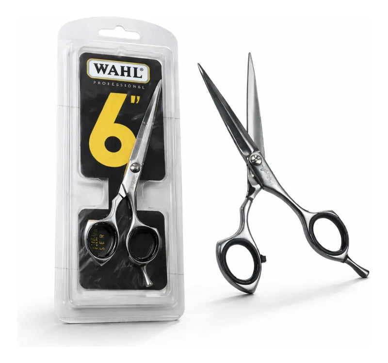 Tijera Profesional Zurdo 6 Pulgadas Wahl Filo Navaja Plateado