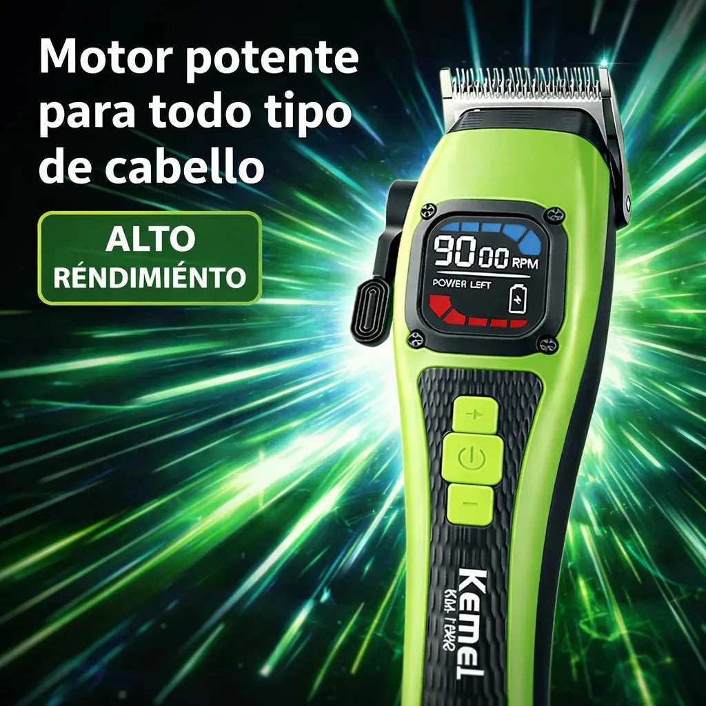 Máquina Corta Pelo Profesional Kemei Km-1862 Color Verde
