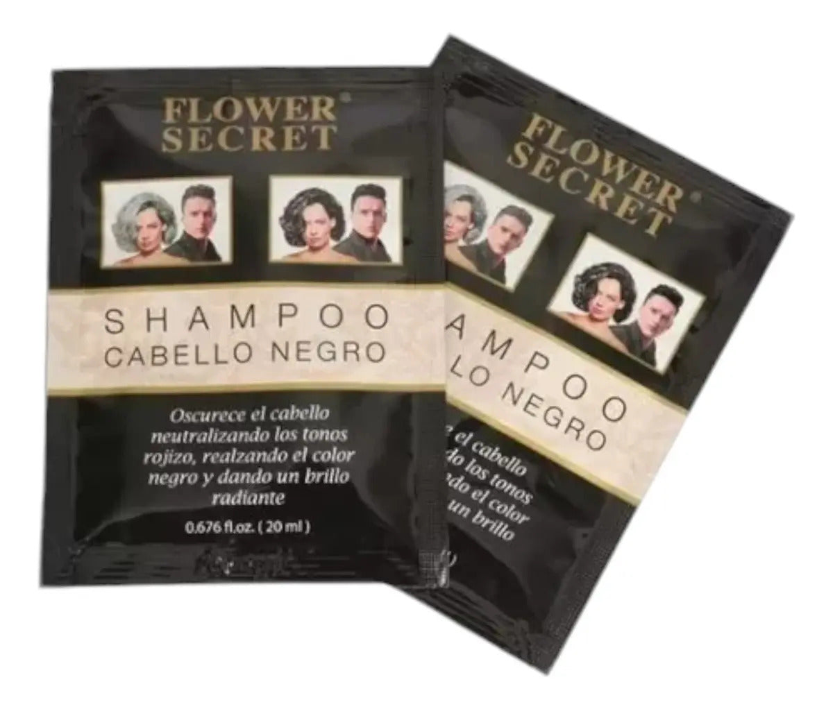 Pack 12 Shampoos Cubre Canas Flower Secret Negro + Guantes de Regalo