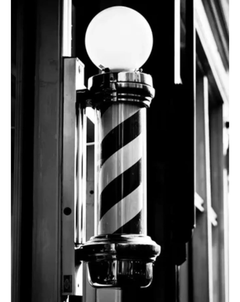 Poste de Barbería Profesional Giratorio 88cm - Luz LED Tricolor Clásica