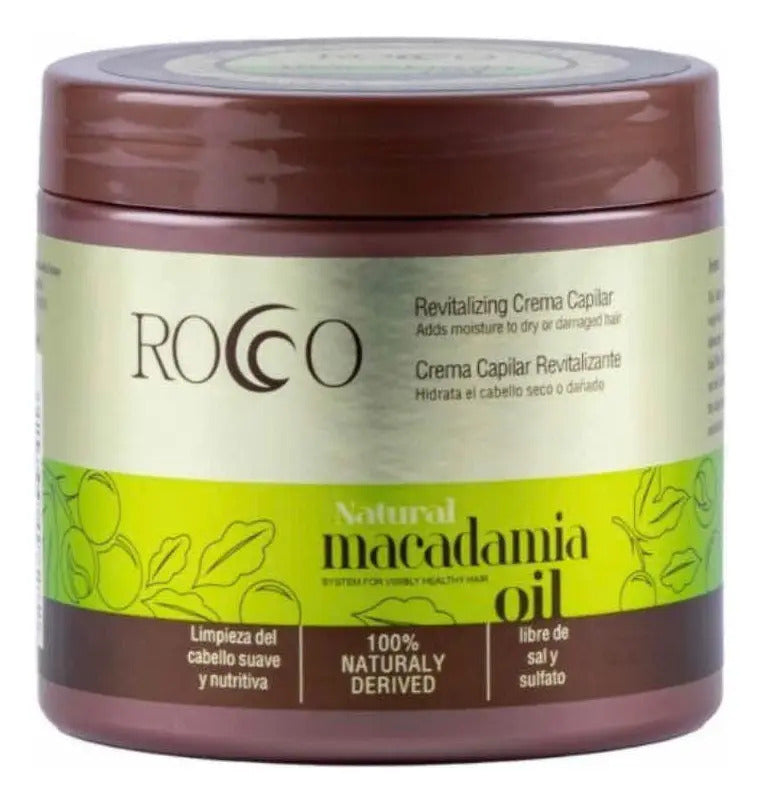 Pack Rocco Macadamia Natural Oil Profesional - Shampoo y Crema Hidratante 500ml