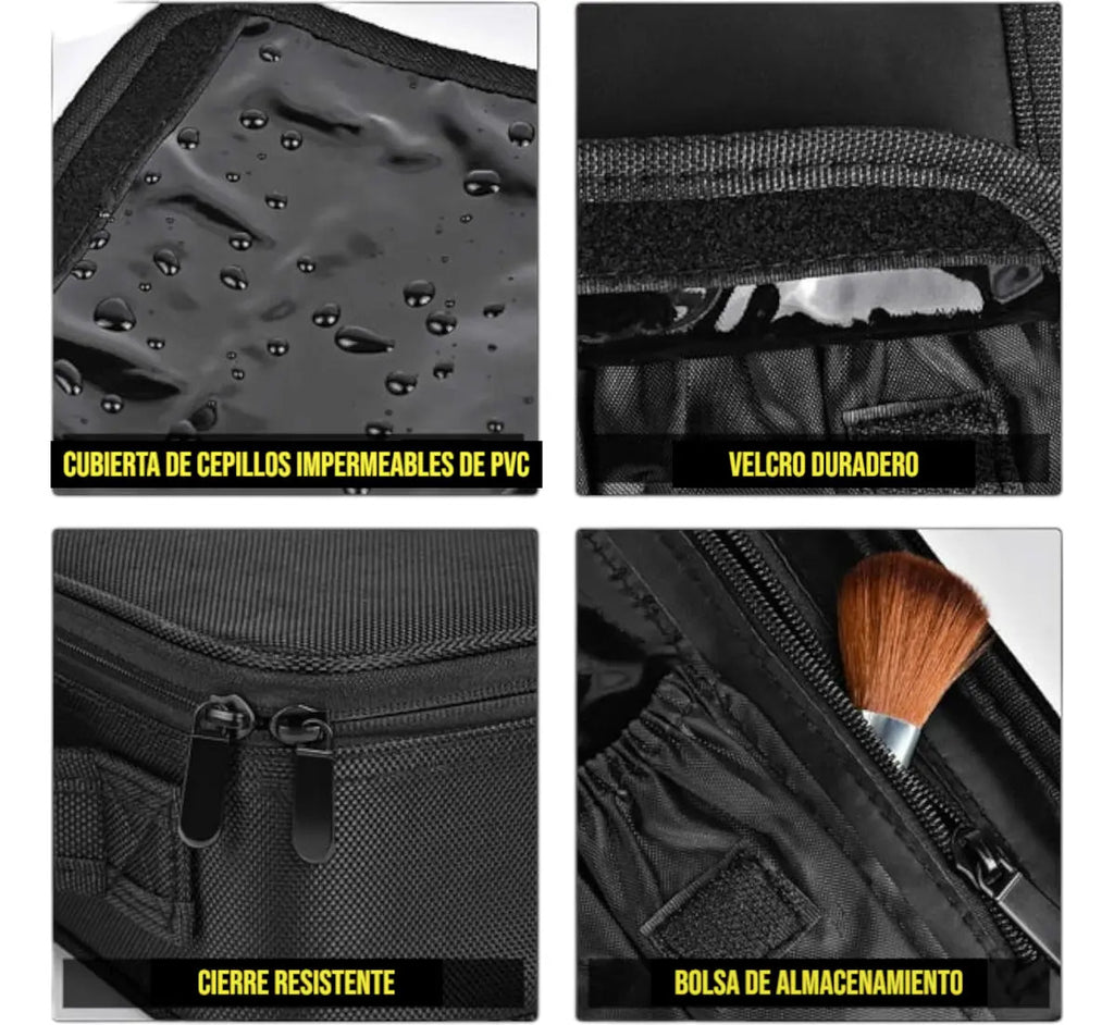 Maleta Impermeable Portatil Cosmetiquero Ligero Profesional Barberia Negro
