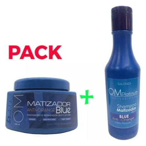 Pack Salomex Matizador Profesional - Shampoo y Crema Azul
