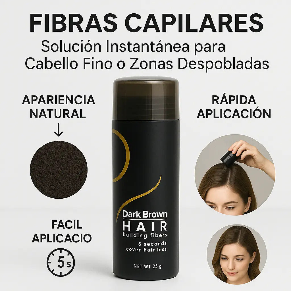Pack Polvo Disimulado Calvicie Fibra Capilar + Bomba Spray