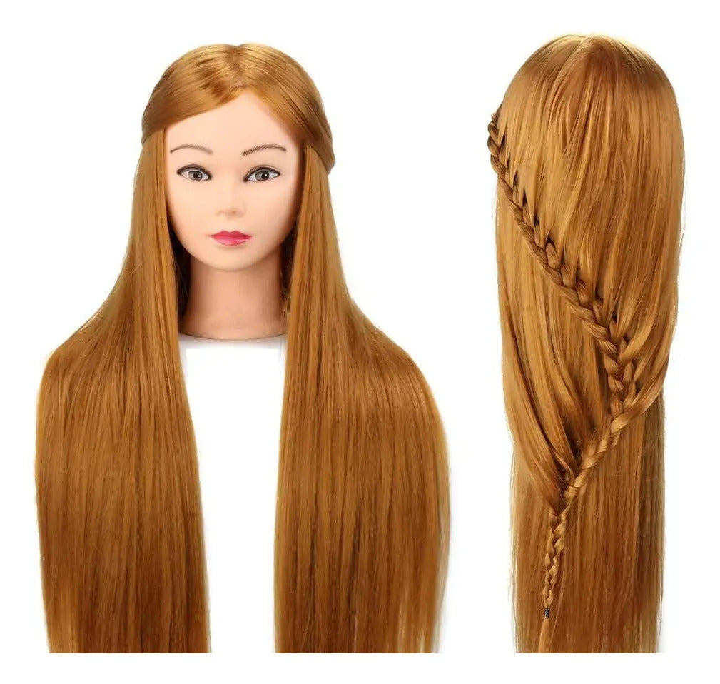 Cabeza de Práctica Profesional 60 cm - Maniquí de Peluquería con Soporte