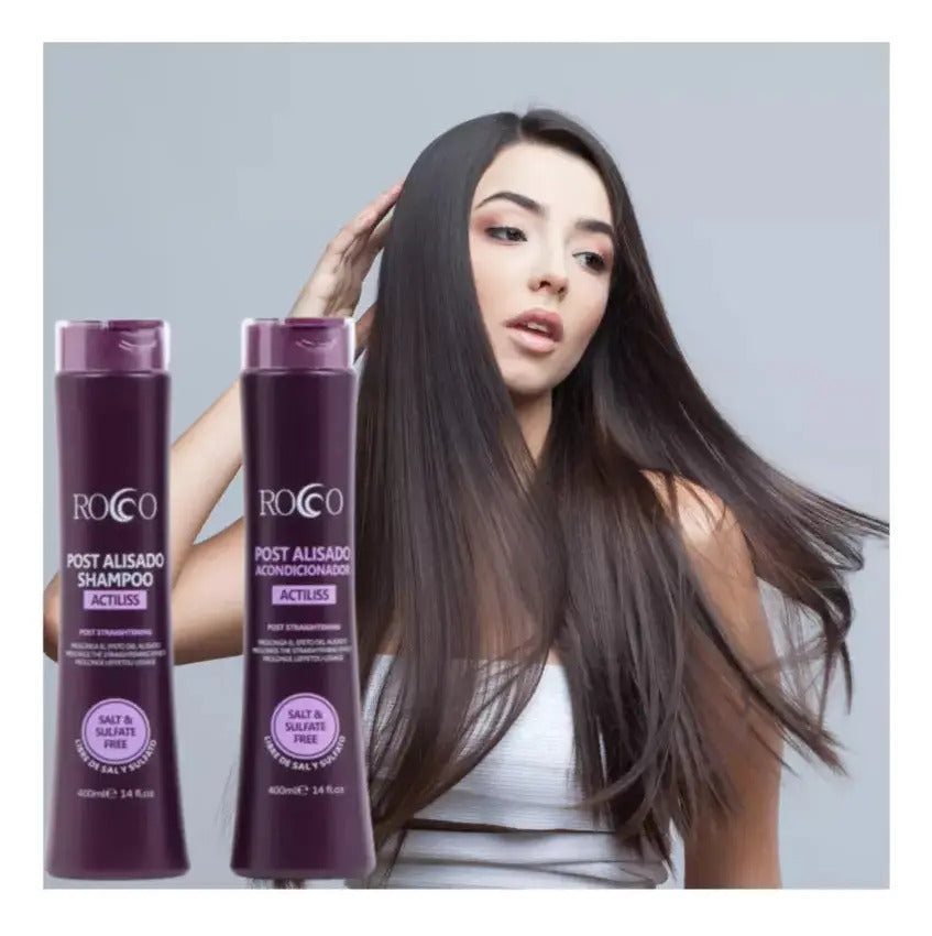 Pack Rocco Post Alisado 400ml - Shampoo y Acondicionador Sin Sal