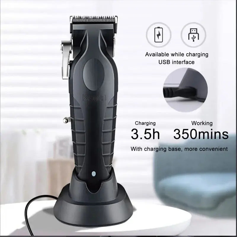 Clipper Profesional Kemei KM-2296: Máquina Inalámbrica con Base de Carga