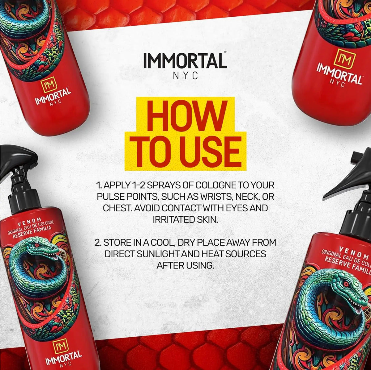 After Shave Immortal Venom Spray Premium - Loción Post Afeitado 500ml